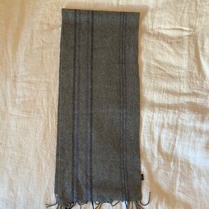 English Laundry Gray Scarf with Blue Stripe Detail